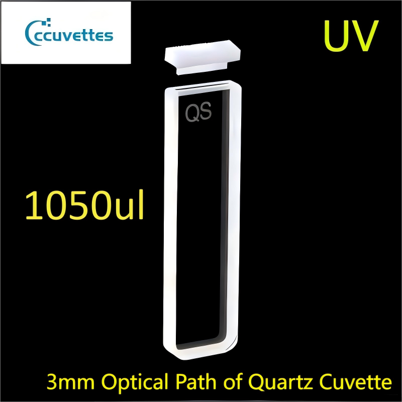 3mm Path Length,1050ul,2 Polihsed Windows Quartz Cuvettes