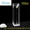 Quartz fluorescence semi-micro cuvette, 350 µL capacity, 1 mm slit width