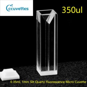 Quartz fluorescence semi-micro cuvette, 350 µL capacity, 1 mm slit width