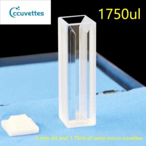 5mm slit 1.75ml,2 Polihsed Windows Quartz Micro Cuvettes of UV,10mm Path Length