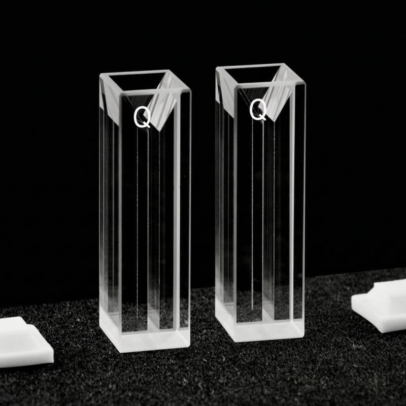 2 0.7mL 2mm Slit Quartz Fluorescence Micro Cuvette