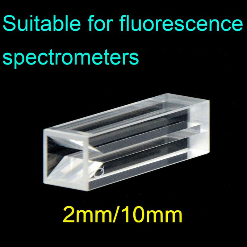 4 0.7mL 2mm Slit Quartz Fluorescence Micro Cuvette