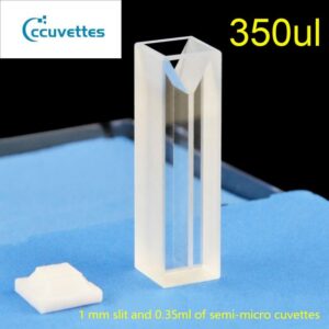 10mm Path Length,0.35ml,2 Polihsed Windows Quartz Cuvettes of UV