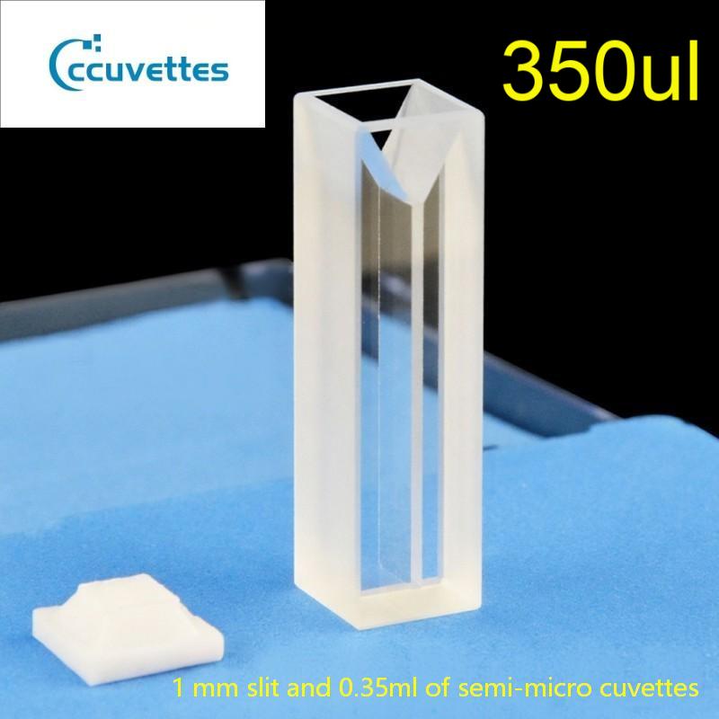 10mm Path Length,0.35ml,2 Polihsed Windows Quartz Cuvettes of UV