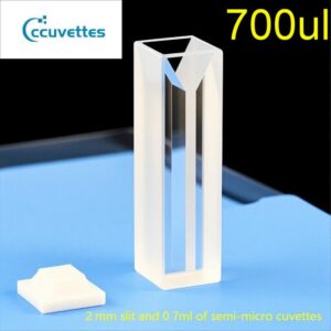 10mm Path Length,0.7ml,2 Polihsed Windows Quartz Cuvettes of UV
