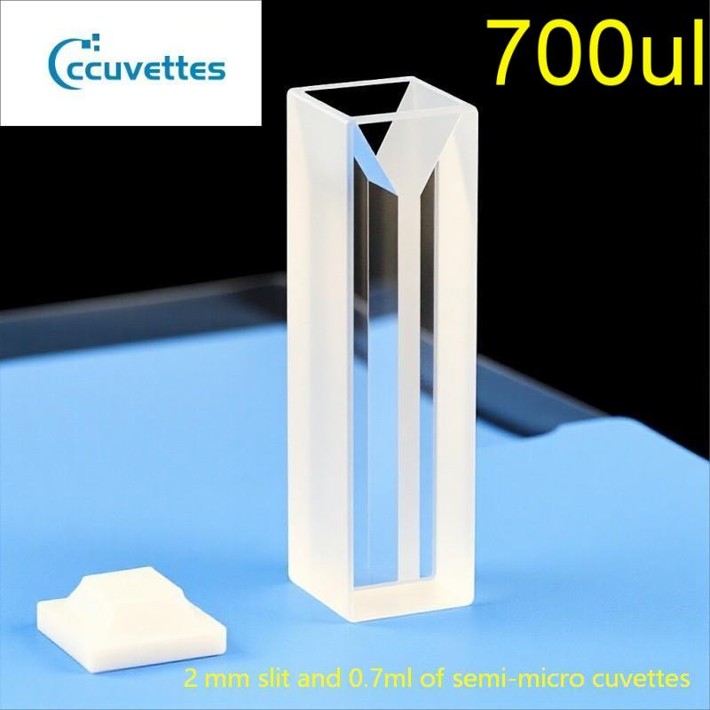 10mm Path Length,0.7ml,2 Polihsed Windows Quartz Cuvettes of UV