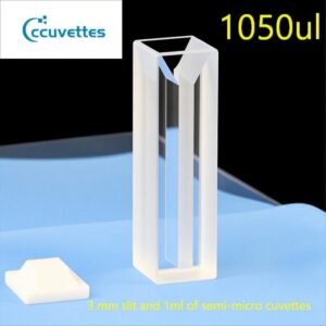 3mm slit 1.05ml,2 Polihsed Windows Quartz Micro Cuvettes of UV，10mm Path Length